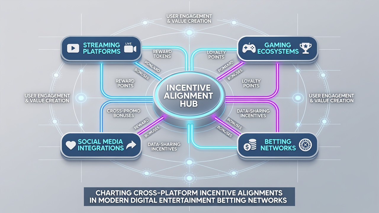 Network visualization of reward pathways connecting slot machines, poker tables, and sports betting terminals through shared loyalty protocols
