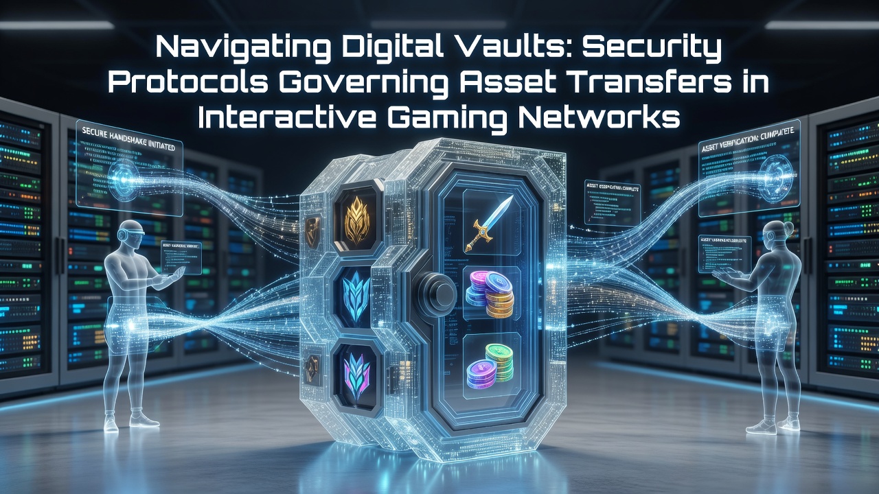 Digital vault interface showing encrypted asset transfer pathways in a gaming network