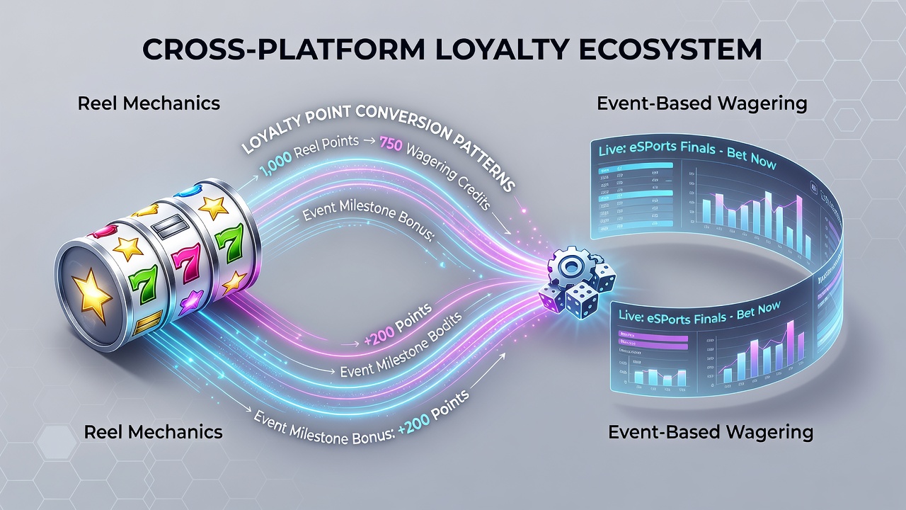 Analytics visualization of loyalty point flows from reel mechanics into event wagering during major league off-seasons