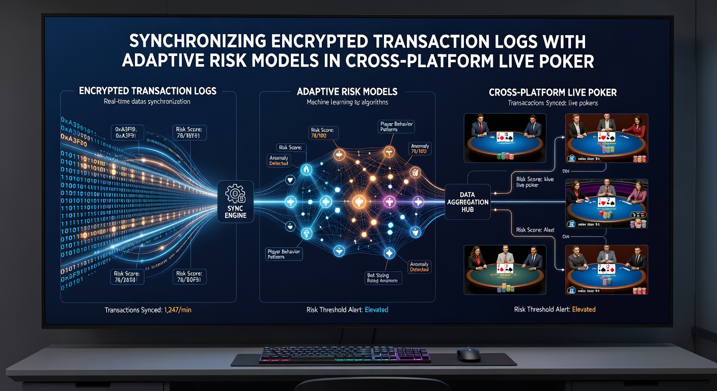 Real-time dashboard displaying synchronized logs feeding into adaptive risk scoring for live poker and slot games
